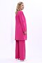 Zero Collar Plain Long Jacket & Wide Leg Trousers - Fuchsia - 1005520 - 5