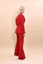 Men's Lapel Single Button Classic Jacket & Flared Trousers-Red - 1025530 - 5