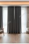 Modern Series Plain Pleated Velvet Textured Background Curtain Anthracite - 5