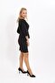 Zero Neckline Plain Short Jacket & Slit Plain Tight Skirt - Black - 1015502 - 5