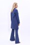Shawl Collar Long Jacket & Spanish Flare Trousers-Indigo - 1001530 - 5