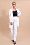 Shawl Collar Long Jacket & Wide Leg Trousers-White - 1001520 - 2