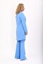Shawl Collar Long Jacket & Spanish Flare Trousers-Sky Blue - 1001530 - 5