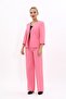 V-Neck Short Jacket & Wide-Leg Trousers Set-Pink - 1016520 - 5