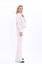 Buttoned Mini Jacket & Flared Trousers Set - Beige - 1010530 - 2