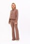 Buttoned Mini Jacket & Flared Trousers Set - Brown - 1010530 - 5