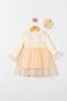 Baby Girl Mevlit Dress with Bandana and Lace - 4