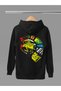 V.Rossi Vr46 Printed Cotton Long Sleeve Ribbed 3 Thread Hooded Biker Sweatshirt