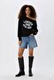 Women's London Printed One Shoulder Boat Neck New Season Oversize Sweatshirt - 3