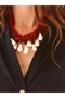 Red Coral Pearl Detailed Necklace - 3