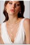 Gold Color Layered Multi Combination Necklace with Polar Star and Crescent Figure - 2