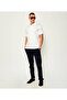 Men's Short Sleeve Polo Collar Button Closure White-Gold Polo Collar T-Shirt - 2