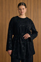 Floral Jacquard Patterned Tie-Waist Tunic - 2