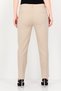 Women Cigarette Fit Mid Waist Stripes Dress Pants, Beige - 3