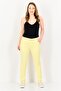 Women Regular Fit Mid Waist Solid Chino Pants, Pastel Yellow - 4