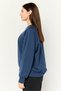 Women Relaxed Fir Long Sleeve Outdoor Sweatshirts, Navy Blue - 3