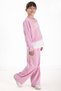 Powder Pink London Written Embroidery Girls Wide Leg Tracksuit Set 22726