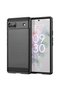 Silicone case for Google Pixel 6A, Carbon Fiber, Black