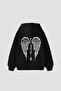 His Angel Printed Oversize Unisex Black Hoodie