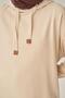 Stone-Eyelet Hooded Pocketed Lycra Long Sweatshirt - 5