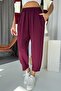 Modal Fabric Women's Trousers with Leg Fasteners - Plum - 3
