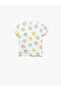 Cotton Seashell Pattern Crew Neck Short Sleeve T-Shirt - 2