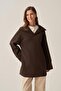 Bitter Brown-Polo Neck Interlock Sweatshirt - 4