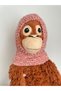Baby Kids Hand Knitted Knitted Neck Collar Beanie Balaklava Dusty Rose White