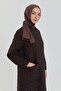Large Size Thin Quilted Bag with Pocket Cap Brown - 3