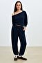 Women's New Boat Neck Sweatshirt Sweatpants Two-Piece Bottom Top Set