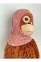 Baby Kids Hand Knitted Knitted Neck Collar Beanie Balaklava Dusty Rose White - 2