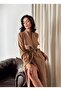 Women's Belted Double-Breasted Midi Trench Coat - 4