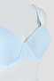 Blue Soft Cotton Covered Unpadded Bra - 2