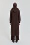 Large Size Thin Quilted Portable Hooded Overcoat Brown - 4
