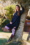 Crew Neck Pocketed Fingerless Winter Dress - 4
