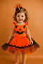 Halloween Special Orange -Black Pumpkin Girl Costume with Elastic Back and Buckle - 2