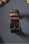 Men's Leather Brown Belt 4.5 cm 100% Genuine Leather Sports Thick Jeans Belt - 2