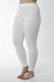 4-Pack High Waist Plus Size White Women's Leggings Cotton Stretchy Casual Stretch Fabric Leggings - 3