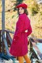 Hakim Collar Button Detailed Tie-Up Fuchsia Flannel Dress - 7