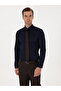 Navy Blue Slim Fit 100% Cotton Classic Shirt 50318179-Vr033