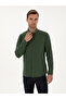 Green Slim Fit Cotton Blend Collar Buttoned Flannel Shirt 50318243-Vr054