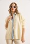 Women's Ecru Denim Detailed Snap Fastener Knit Shirt Cardigan Hrk-19000417 - 4