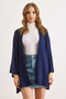 Women's Navy Blue Bat Spring Cardigan Hrk-19000057 - 2