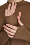 Finger-Looped Turtleneck Women's Bodysuit – Organic Viscose Lycra, Anti-Sweat - Light Chocolate - 4