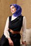 Thin Cotton Soft Scarf Purple-Magenta Lilac Patterned Breathable Tok Duruşlu 90X90 - 5
