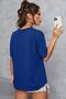 Unisex Cobalt Blue Mood Printed Oversize T-Shirt - 2