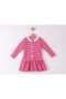 Fisto Collar Front Pat Buttoned Skirt with Drawstring Long Sleeve Lycra Cotton Jacquard Dress