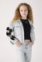 Mojo Girl's 8-14 Years Old Stoned Bow Denim Jacket 20027 Jeans Blue - 3