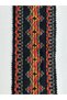 Black Ethnic Patterned Knitted Strip with Orange Transitions - 7