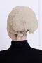 Ruffled Front Stitched Combed Cotton Bonnet - Women's Hijab Tie-On Bun Inner Bonnet-Cream - 7